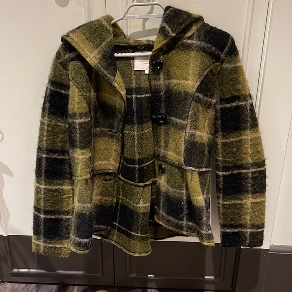Green Plaid Wool Jacket - Picture 1 of 5